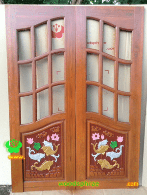 ประตูไม้สักบานคู่ BB09