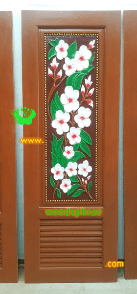 ประตูห้องน้ำไม้สัก B143