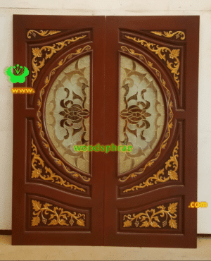 ประตูไม้สักกระจกนิรภัย BBB167